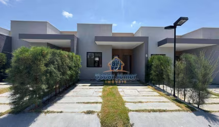 Casa Plana em Condomínio com 2 Suítes, Lazer Completo  à venda, 78 m² por R$ 225.000,00 - Jabuti - Itaitinga/CE