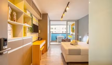 Studio 29m²  na Vila Olímpia todo Mobiliado  1 quarto - 1 banheiro - 1 Vaga