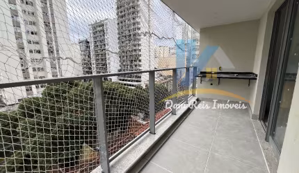Apartamento de 1 quarto com varanda e lazer.