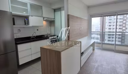 Apartamento de alto padrão no centro de Alphaville com 1 suíte e lavabo