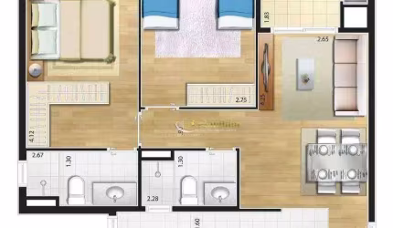 Apartamento com 2 dormitórios à venda, 65 m² por R$ 739.000,00 - Jardim São Caetano - São Caetano do Sul/SP