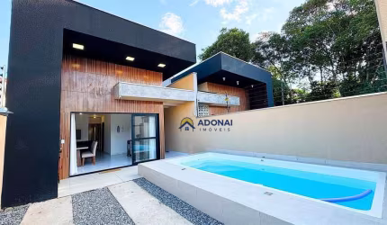 Casa Nova com Piscina, com 3 dormitórios à venda, 69 m² por R$ 550.000 - Eliana - Guaratuba/PR