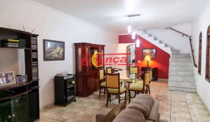 Sobrado para alugar, 3 quartos, sendo 1 suíte e 2 vagas 220m²,Jardim Vila Galvão-R$ 5.000,00