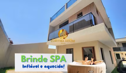 Sobrado triplex alto padrão 3 quartos sendo 2 suíte em condomínio fechado Xaxim