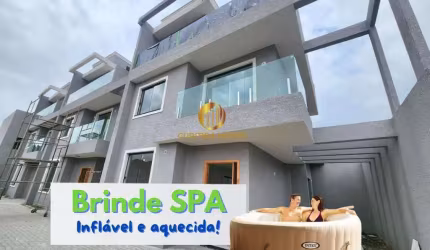 Sobrado novo 3 quartos em condomínio fechado Pinheirinho com rooftop
