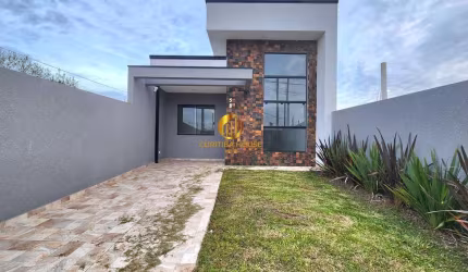Casa térrea 3 quartos Rua Luxemburgo 458, Nações Fazenda Rio Grande com pé direito duplo e churrasqueira
