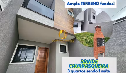 Sobrado com 3 quartos sendo 1 suíte e amplo terreno fundos no Sítio Cercado