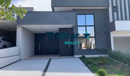 IMOBILIARIA TRISTAR REALYT - CA00263 - LINDA E MODERNA CASA TÉRREA  EM CONDOMÍNIO FECHADO -AT 200m²- AC 138m² -RESIDENCIAL GRAN RESERVE PARK