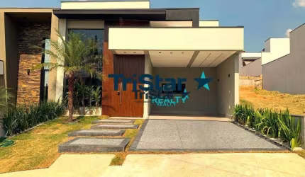 CA0028 - CASA NOVA COM ACABAMENTO IMPECAVEL EM CONDOMINIO FECHADO - AT 204m² -AC 135m² - JARDIM MANTOVA - INDAIATUBA - SP