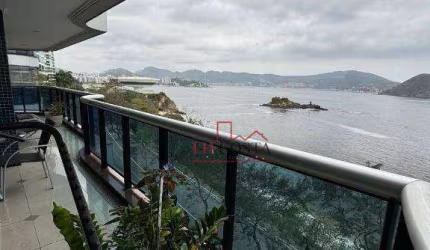 Apartamento em Alto Padrão com Vista total Mar,  4 dormitórios (todos suítes)  à venda, 351 m² por R$ 3.000.000 - Boa Viagem - Niterói/RJ