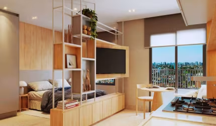 Lançamento de Studios de 34 m² próximos da Avenida Brasília em Araçatuba