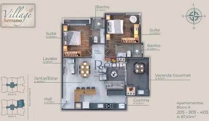 Apartamento com 2 dormitórios à venda, 87 m² por R$ 1.046.563,00 - Centro - Canela/RS