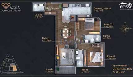Apartamento com 2 dormitórios à venda, 87 m² por R$ 1.199.000,00 - Centro - Canela/RS