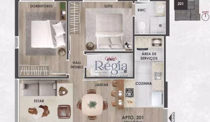 Apartamento com 2 dormitórios à venda, 60 m² por R$ 680.000,00 - Portico - Gramado/RS