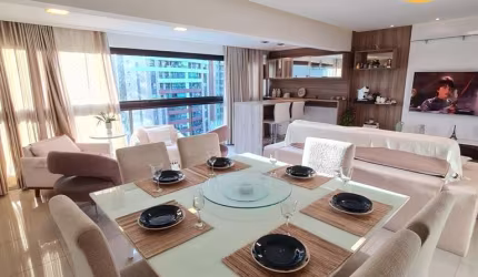 Apartamento Alto Padrão em Alphaville, decorado, 3 suites com closet,