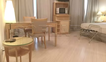 Flat Tryp Higienópolis disponível com sacada 27m², 01 dorm e 01 vaga de garagem