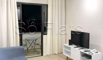 Flat próximo a Marg. Pinheiros disponível para locação com1 dorm, 1 vaga e totalmente mobiliado.