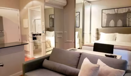 Apartamento tipo studio de alto padrão na Vila Olímpia disponível locação 42m².