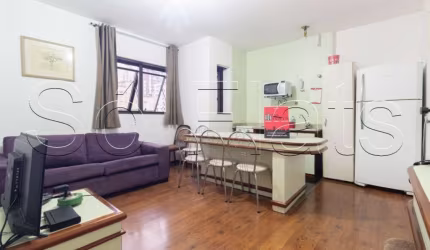 Apartamento no The Plaza com 36m² e 1 dormitório disponível locação no Jardim Paulista