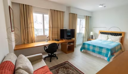 Flat Comfort Alphaville com 28m² disponível para locação com fácil acesso a São Paulo.