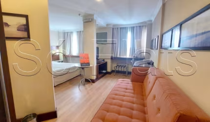 International Plaza - Com 1 dorm com copa, sala, quarto com suíte no flat mais badalado do Jardins.