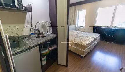 Flat disponível para locação com 28m², 1 dormitório e 1 vaga.