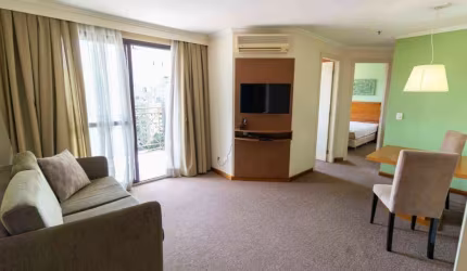 Flat disponível para locação na Vila Olímpia mobiliado com 2 dormitórios próximo da Av Bandeirantes