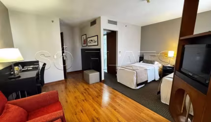 Apartamento mobiliado na Rua Funchal para investimento em oportunidade única!