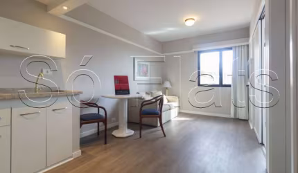 Flat no Ninety com 33m², 1 dorm. e 1 vaga de garagem no Jardim Paulista disponível para locação.