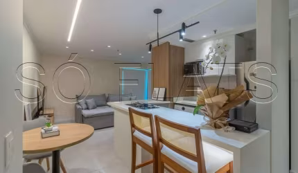Flat no Modus Vivendi 45m², 1 dormitório e 1 vaga de garagem nos Jardins.