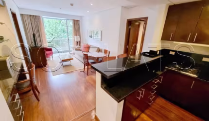 Lindo flat George V com 80m², 2 dormitório e 1 vaga de garagem disponível para locação no Itaim Bibi