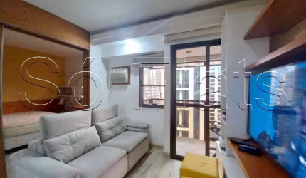Apto no Q.I totalmente mobiliado em Moema com 1 dorm disponível para locação com entrada imediata.