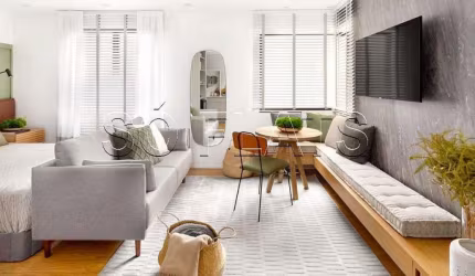 Flat Transamerica Jardins, disponível para venda com 42m², 02 dorms e 01 vaga