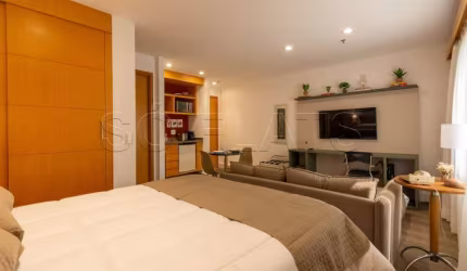 Flat Transamérica Jardins disponível para venda com 28m² e 01 vaga de garagem