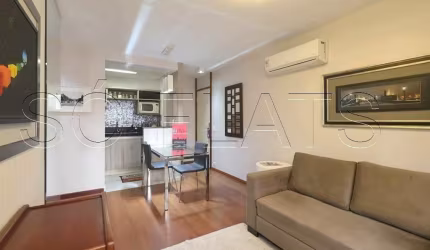 Apto no La Residence Itaim disponível para locação com 39m², 1 dormitório e 1 vaga de garagem.