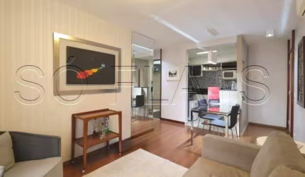 Flat no La Residence Itaim disponível para locação com 39m², 1 dormitório e 1 vaga de garagem.