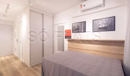 Flat disponível para locação na região Central de SP totalmente mobiliado contendo 24m² e 1 dorm.