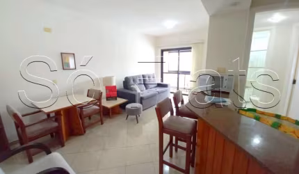 Flat disponível para locação totalmente mobiliado e próximo a Av. Santo Amaro e a Faculdade FMU.