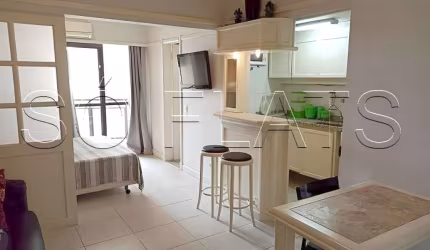Flat Champ´s Elysées disponível para venda com 30m², 01 dormitório e 01 vaga de garagem