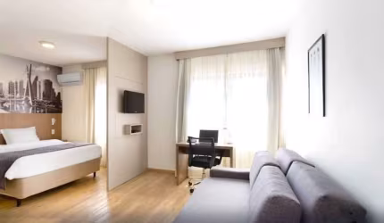 Flat New Citi com 1 dorm disponível para locação mobiliado próximo a Av 9 de Julho