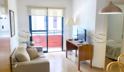 Lindo flat disponível para locação entre a Av. Berrini e Marg Pinheiros, com 01 dorm e 01 cozinha.