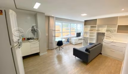 Flat com  45m², 1 dormitório e 1 vaga mobiliado no Brooklin disponível para locação.