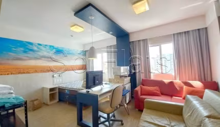Flat Comfort Alphaville com 1 dormitório disponível para locação, possui fácil acesso a São Paulo