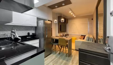 Flat mobiliado disponível para locação com 30m², 01 dormitório e 01 vaga de garagem.