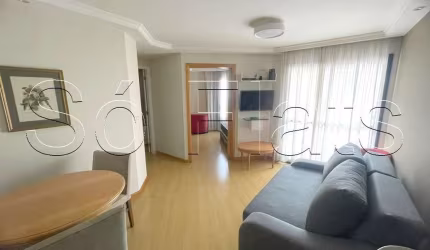 Flat no Estanconfor Moema com 2 dormitórios disponível locação próX da Av dos Bandeirantes.