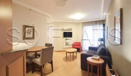 Flat no Estanconfor Moema com 2 dormitórios disponível locação próX da Av dos Bandeirantes.
