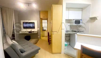Flat no Stagium Studio, disponível para locação com 1 dormitório e 1 vaga de garagem.