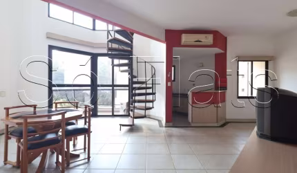 Flat Montecattini com 72m², 2 dorms e 1 vaga no Morumbi todo mobiliado, disponível para locação.