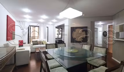Flat no The Sutton House com 120m² 3 dormitórios e 2 vagas em Moema, disponível para locação.