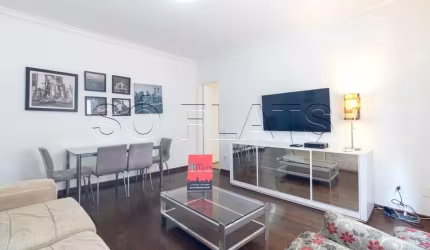 Flat lindo e mobiliado com 2 dorms e 1 vaga de garagem disponível para locação na região dos Jardins